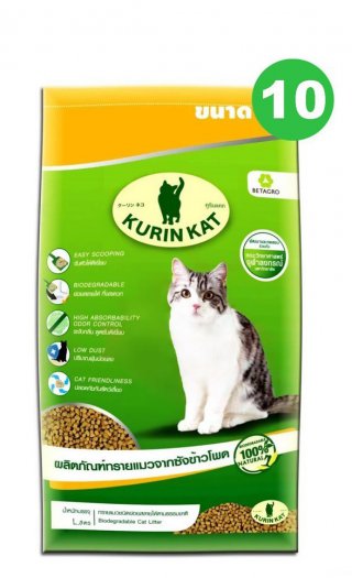 Kurin Kat ทรายแมวจากซังข้าวโพด 10 ลิตร