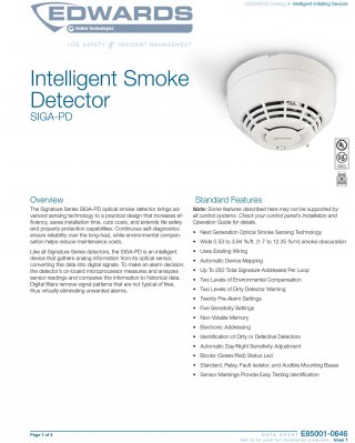 Intelligent Smoke Detector SIGA-PD