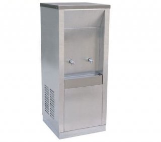 ตู้ทำน้ำเย็นแบบต่อท่อประปา 2 ก๊อก (MC-2P)หน้าเรียบ