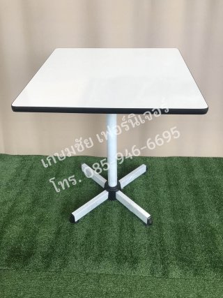 โต๊ะคาเฟ่ขา4แฉก  หน้าเหลี่ยมเมลามีน19มม สีขาว