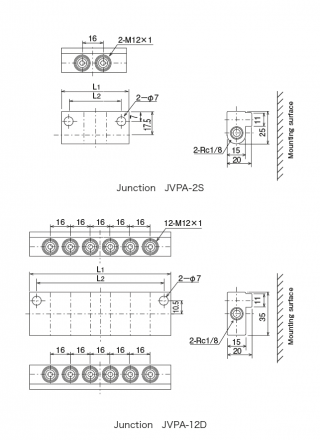 Junction for MO2 & MO2C valve JVPA