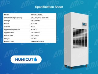 เครื่องลดความชื้นอุตสาหกรรม Humicut รุ่น 240L