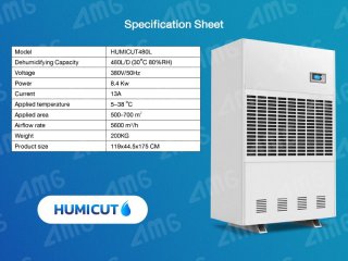 เครื่องลดความชื้นอุตสาหกรรม Humicut รุ่น 480L