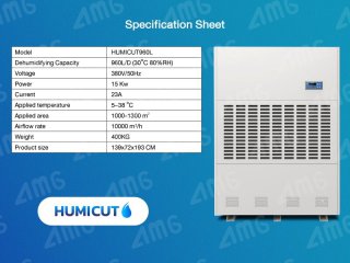 เครื่องลดความชื้นอุตสาหกรรม Humicut รุ่น 960L