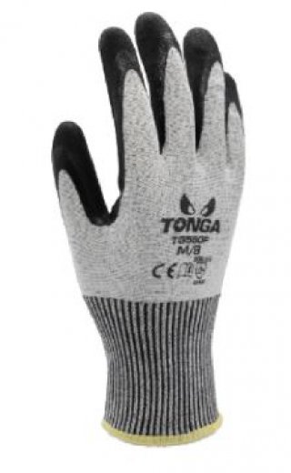 ถุงมือกันบาด TG560F ระดับ 5 เคลือบ Sandy Nitrile ยี่ห้อ Tonga