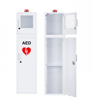 ตู้พร้อมสัญญาณไฟ แบบตั้ง สำหรับใส่เครื่อง AED: STANDING BOX WITH ALARMED