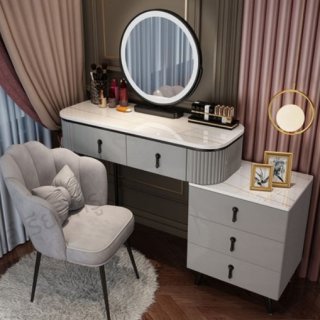 Dressing Table DT01-80 เทาขาวทอง