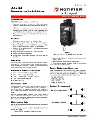 Hazardous Location Pull Station XAL-53