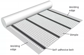 PE Self adhesive Waterproofing Drainage Board