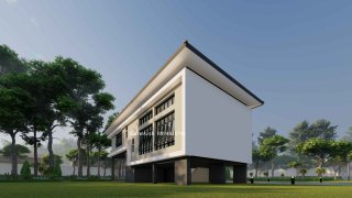 รับออกแบบโฮมออฟฟิศยกพื้นสูง