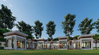 รับออกแบบรีสอร์ทชั้นเดียวมีดาดฟ้า สไตล์โมเดิร์น