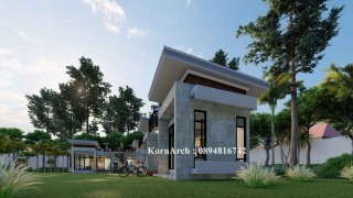 รับออกแบบรีสอร์ทชั้นเดียวมีดาดฟ้า สไตล์โมเดิร์น