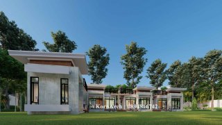 รับออกแบบรีสอร์ทชั้นเดียวมีดาดฟ้า สไตล์โมเดิร์น