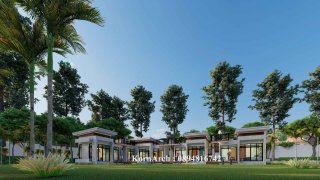 รับออกแบบรีสอร์ทชั้นเดียวมีดาดฟ้า สไตล์โมเดิร์น