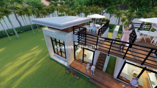 รับออกแบบรีสอร์ทชั้นเดียวมีดาดฟ้า สไตล์โมเดิร์น