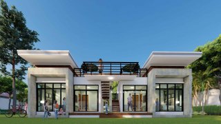 รับออกแบบโรงแรมขนาดเล็ก 5 ห้องชุด มีดาดฟ้า