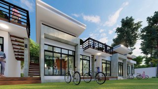 รับออกแบบโรงแรมขนาดเล็ก 5 ห้องชุด มีดาดฟ้า