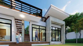 รับออกแบบโรงแรมขนาดเล็ก 5 ห้องชุด มีดาดฟ้า