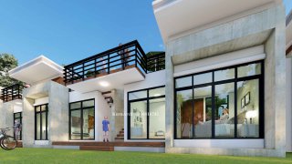 รับออกแบบโรงแรมขนาดเล็ก 5 ห้องชุด มีดาดฟ้า