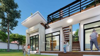 รับออกแบบโรงแรมขนาดเล็ก 5 ห้องชุด มีดาดฟ้า