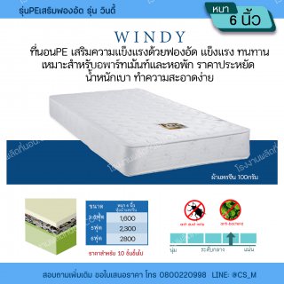 ที่นอน PE เสริมฟองอัด รุ่น วินดี้, โรงงานผลิตที่นอน