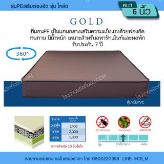 ที่นอน PE เสริมฟองอัด รุ่น โกล์ด, โรงงานผลิตที่นอน