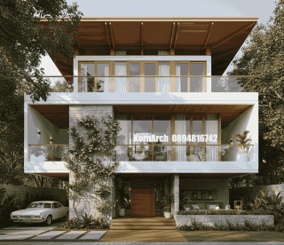 รับออกแบบบ้าน3ชั้นสไตล์โมเดิร์น