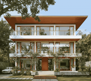 รับออกแบบบ้าน3ชั้นสไตล์โมเดิร์น