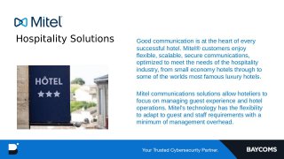 Mitel MiVoice Business Hospitality Solutions