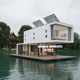 รับออกแบบบ้านลอยน้ำ แบบบ้านลอยน้ำ แบบบ้านสวยๆ