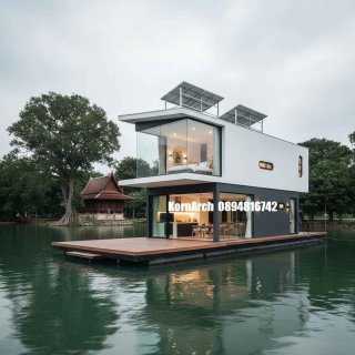 รับออกแบบบ้านลอยน้ำ แบบบ้านลอยน้ำ แบบบ้านสวยๆ