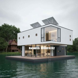รับออกแบบบ้านลอยน้ำ แบบบ้านลอยน้ำ แบบบ้านสวยๆ