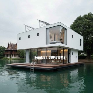 รับออกแบบบ้านลอยน้ำ แบบบ้านลอยน้ำ แบบบ้านสวยๆ