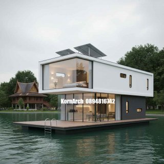 รับออกแบบบ้านลอยน้ำ แบบบ้านลอยน้ำ แบบบ้านสวยๆ