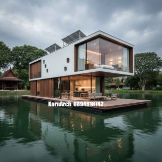 รับออกแบบบ้านลอยน้ำ แบบบ้านลอยน้ำ แบบบ้านสวยๆ