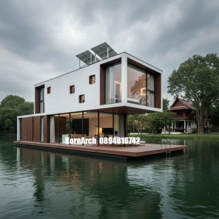 รับออกแบบบ้านลอยน้ำ แบบบ้านลอยน้ำ แบบบ้านสวยๆ