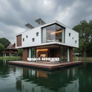 รับออกแบบบ้านลอยน้ำ แบบบ้านลอยน้ำ แบบบ้านสวยๆ
