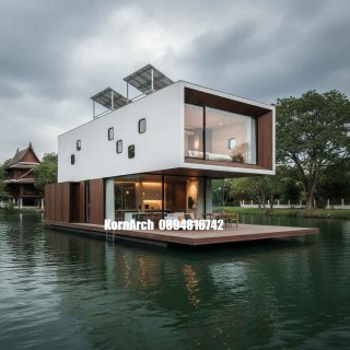 รับออกแบบบ้านลอยน้ำ แบบบ้านลอยน้ำ แบบบ้านสวยๆ