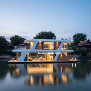 รับออกแบบบ้านลอยน้ำ แบบบ้านลอยน้ำ แบบบ้านสวยๆ