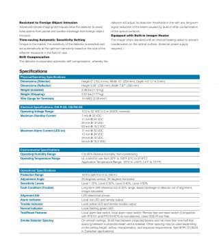 Beam Smoke Detector รุ่น OSI-R-SS, OSI-RA-SS