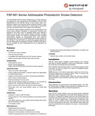 FSP-951 Series Smoke Detectors