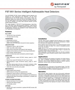 เครื่องตรวจจับความร้อน รุ่น FST-951 Series