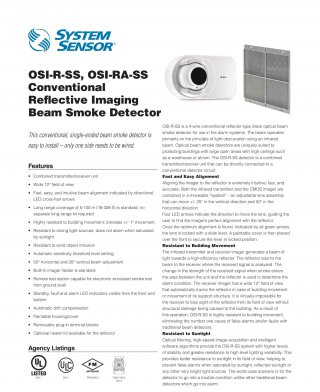 OSI-R-SS, OSI-RA-SS Beam Smoke Detector