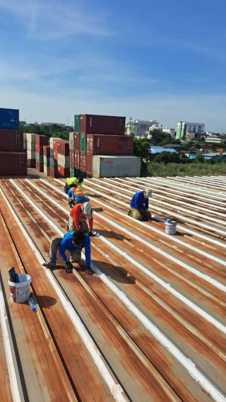 พ่นสีหลังคาเมทัลชีท