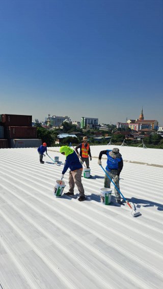 ซ่อมหลังคาเมทัลชีทก่อนพ่นสี