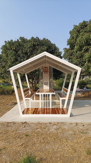 ซุ้มนั่งเล่นใช้วัสดุอะไรดี