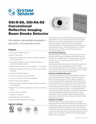 SYSTEM SENSOR ตัวตรวจจับควัน Model OSI-R-SS, OSI-R
