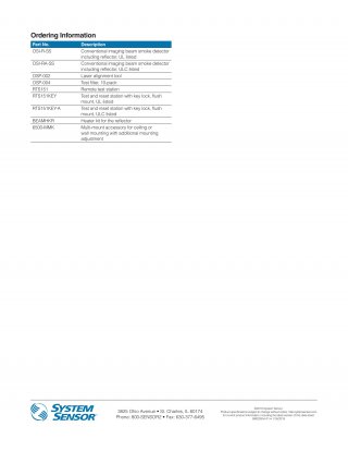 SYSTEM SENSOR ตัวตรวจจับควัน Model OSI-R-SS, OSI-R