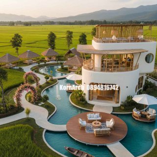 รับออกแบบรีสอร์ทกลางทุ่งนา