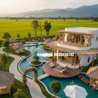 รับออกแบบรีสอร์ทกลางทุ่งนา